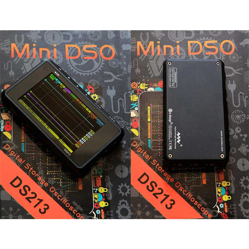Мини DS213 цифровой осциллограф ARM Nano Портативный 15 МГц полоса пропускания 4 канала