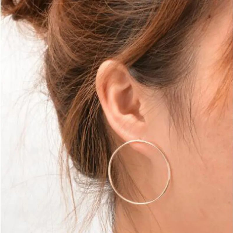 Женские медные серьги гвоздики Минималистичная однотонная Геометрическая