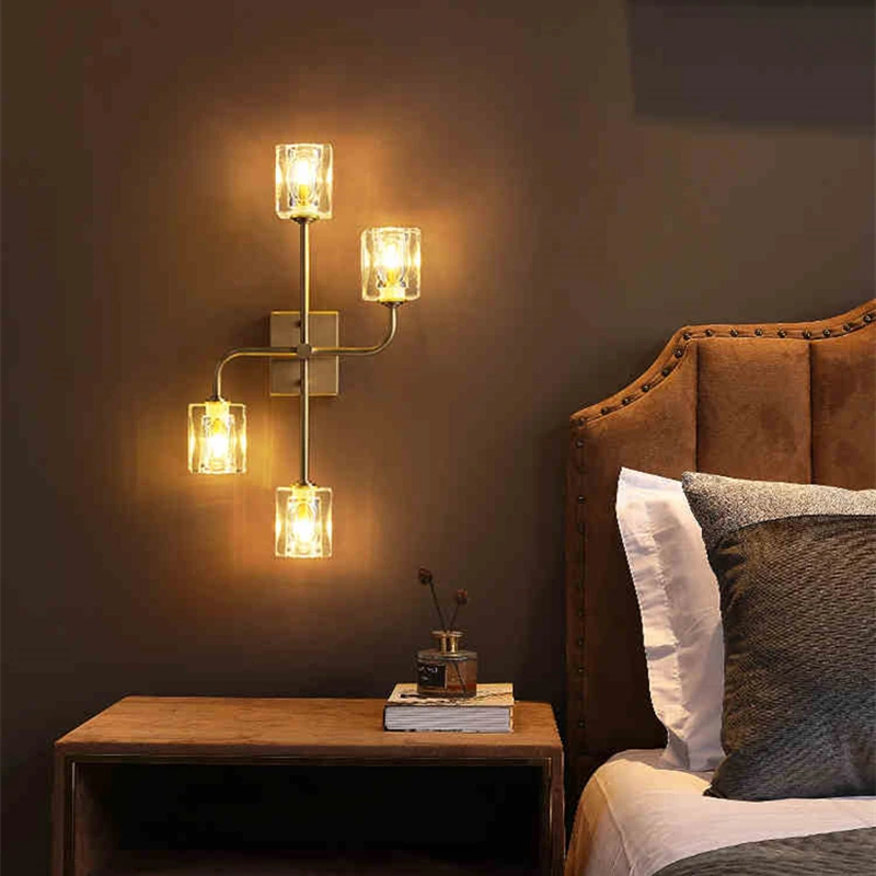 Copper Modern G9 LED Wall Lamp for Bedroom Bedside Light Fixture Luxury Crystal Aisle Nordic Living Room TV Hanglamp | Освещение