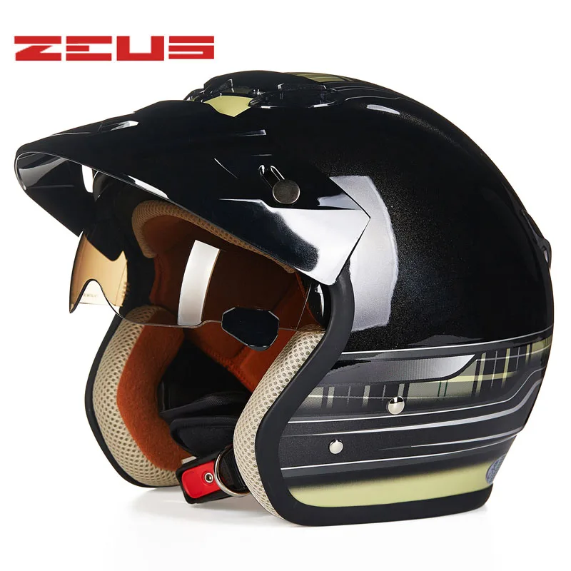 grey lattice TAIWEN ZEUS moto rcycle открытый шлем солнцезащитные очки прочные Ретро Винтажные шлемы шлем мото точка одобренный скутер велосипедный шлем - Цвет: grey lattice