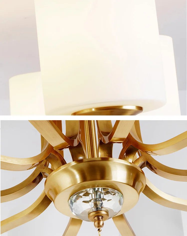 

Coper Candle Pendant Lamps Creative Glass Shade Chandelier Industrial Vintage Lighting for Dining room bedroom