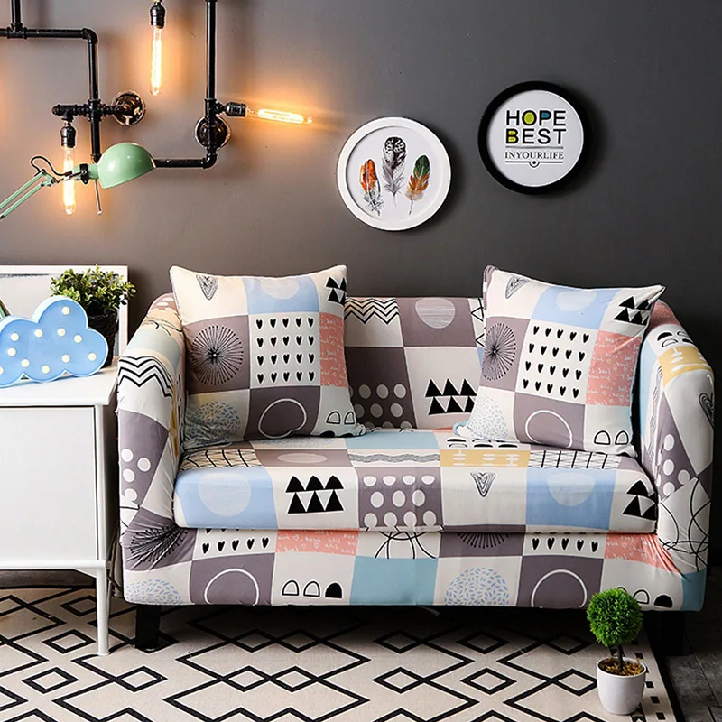 PORSIA Slipcover полиэфирный чехол для дивана диван-Крышка 17 цветов эластичный секционный диван современный Печатный один/два/три/Четырехместный