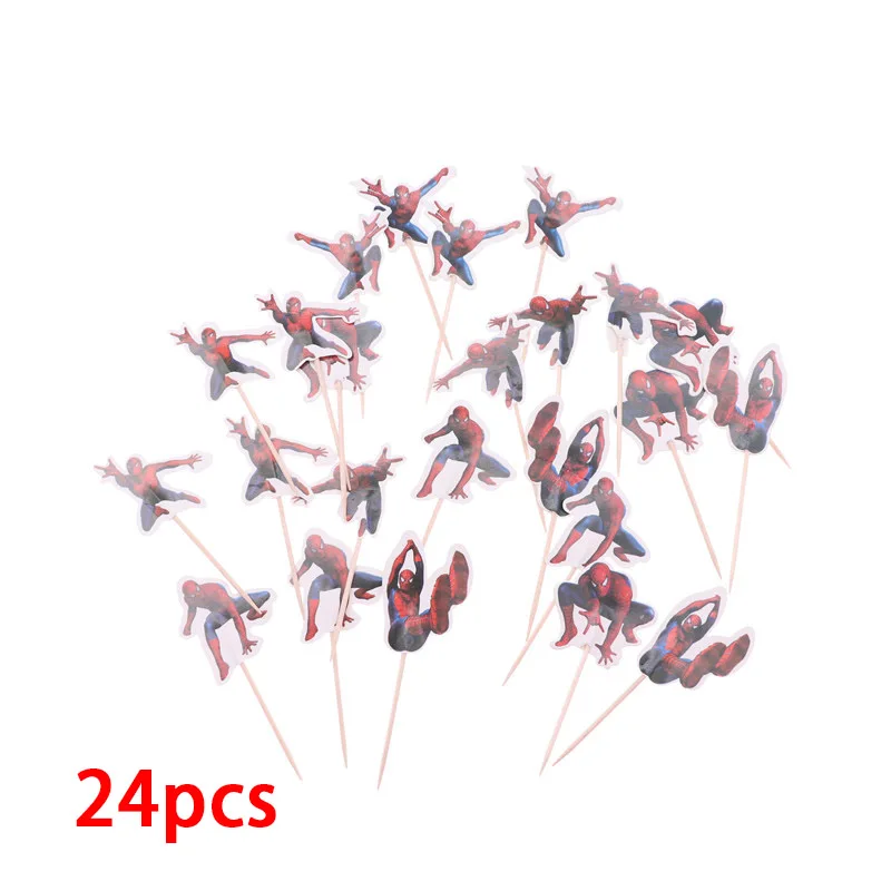 24pcs 24 шт. мультфильм микки тема Минни Мауса кекс Топпер украшения торта День рождения украшения дети ребенок душ вечерние принадлежности - Цвет: 24pcs