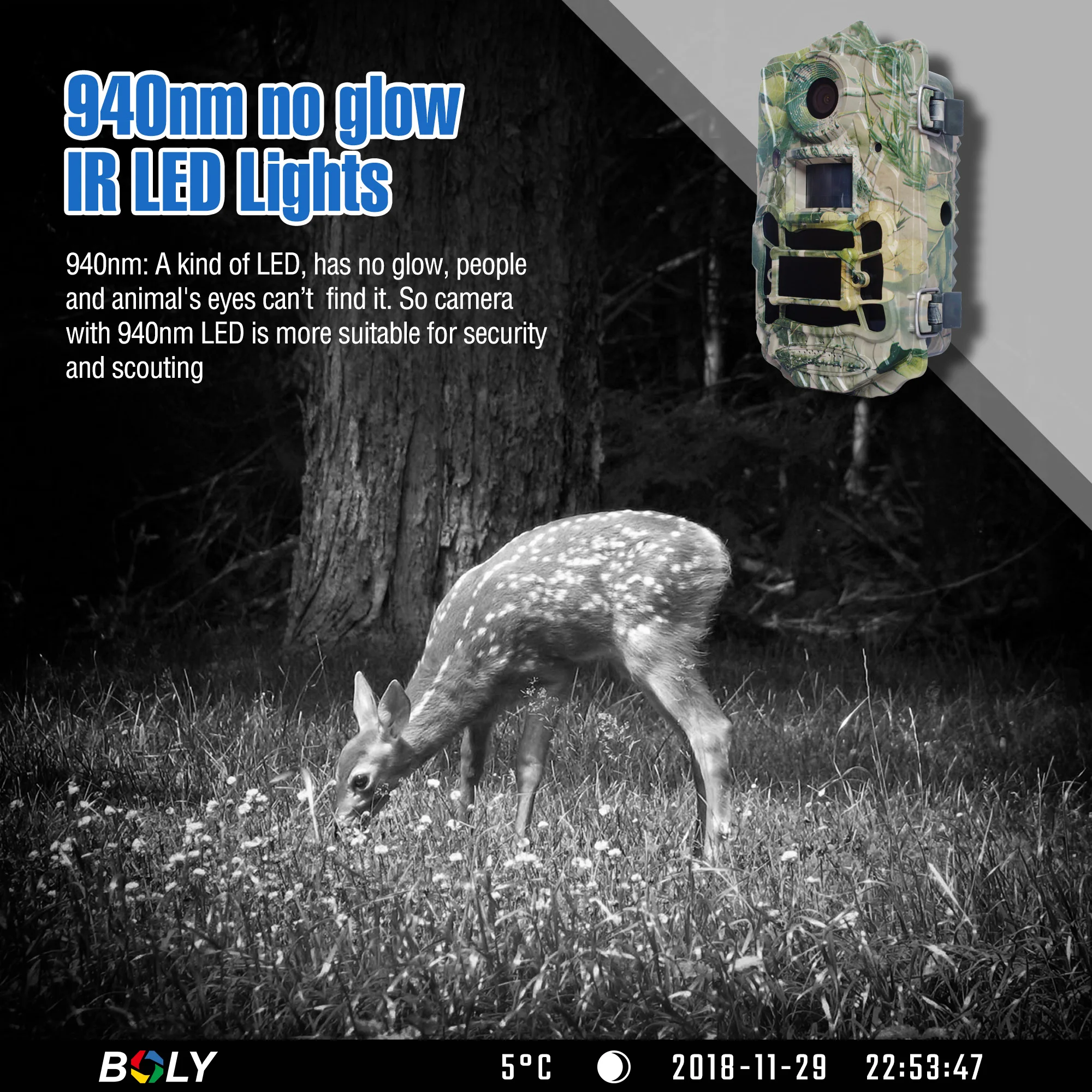 Bolyguard охотничья тропа камера 36MP 1080P HD широкий угол 110 ° тепловизор футов ночное