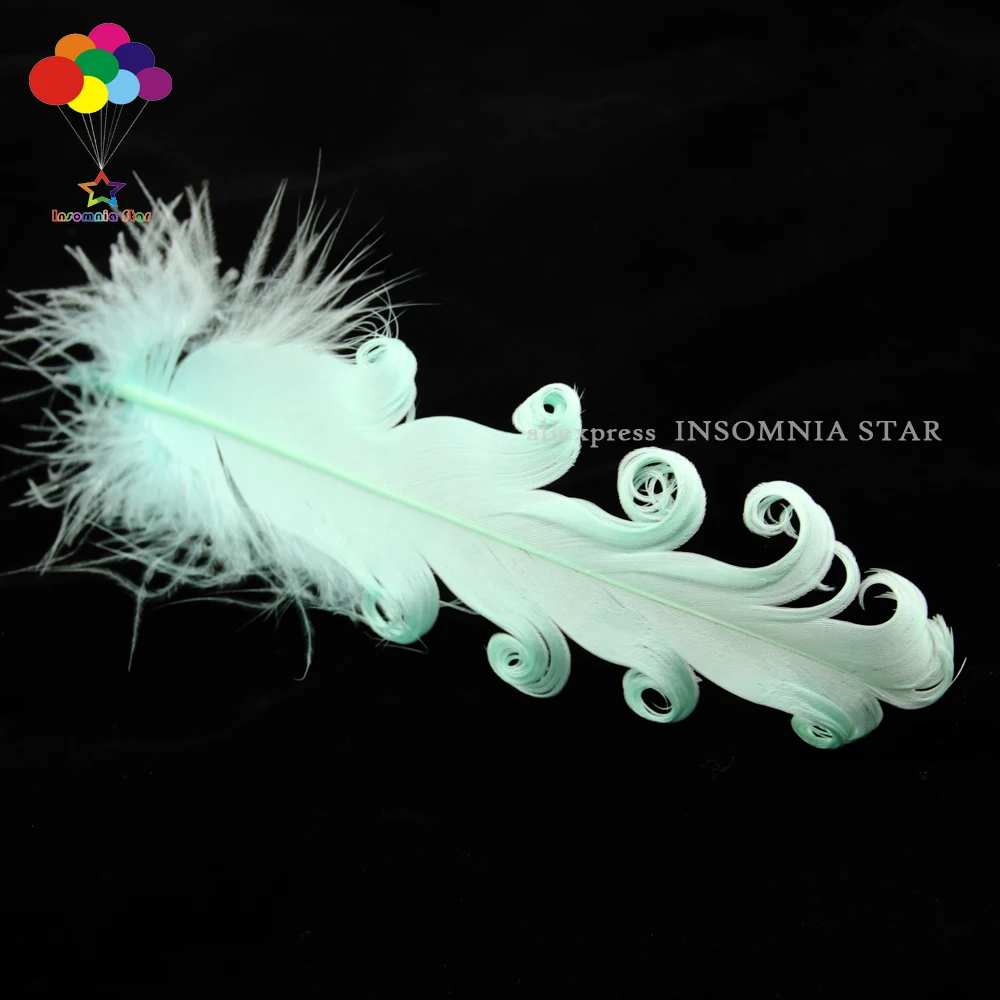 

100 шт. мятно-зеленые кудрявые гусиные перья 15-20 см/6-8 дюймов карнавальные свадебные костюмы на Хэллоуин, Рождество, свадебные декоративные костюмы