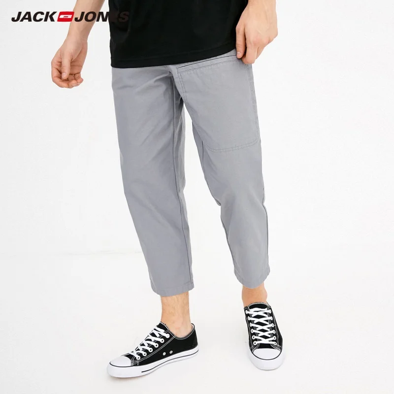Moon Blue JackJones мужские укороченные брюки свободного кроя из хлопка C | 218314566 - Цвет: Moon Blue