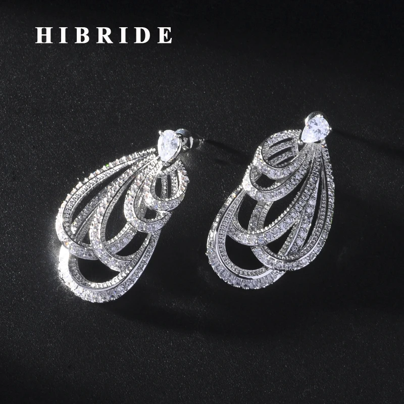 Женские серьги-гвоздики с кубическим цирконием HIBRIDE золотого цвета аксессуары