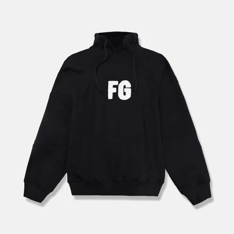 black QoolXCWear high street хлопковые Толстовки FG вышивка свободная версия стоячий воротник шнурок Толстовка Мужская/Женская толстовка - Цвет: black