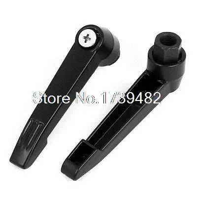 

M10 Dia Female Thread 80mm Lever Length Metal Adjustable Clamp Handle 2Pcs
