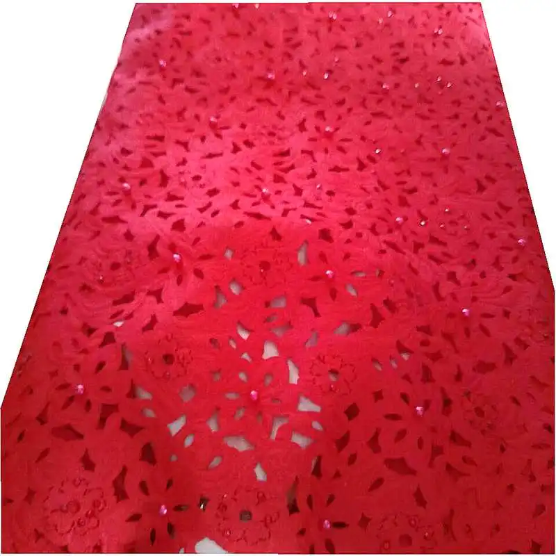 Новая мода жаккардовая ткань лазерной резки африканская вышивка кружевная для