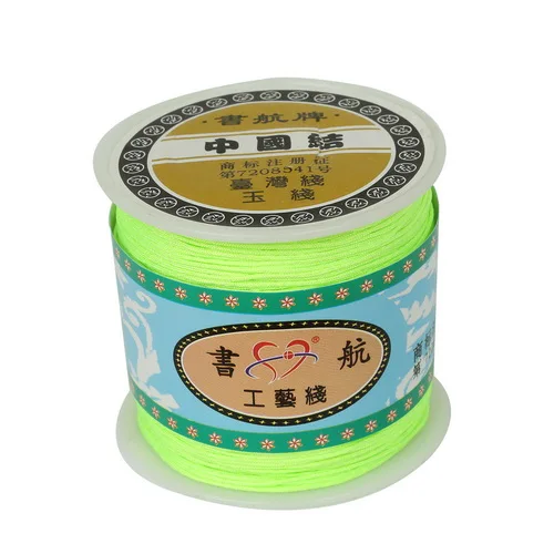 Light Green Смешанный из нейлона атласа китайский узловой шнур шелковистый шнур макраме для DIY инструмент для рукоделия ручной прошивки резьбы 0,8 мм 100 ярдов/рулон - Цвет: Light Green