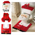 2016 подарок, Новый Модный Санта-Клаус, чехол для унитаза и коврик для ванной комнаты, контурный коврик, рождественские украшения для Natal Navidad Decoracion