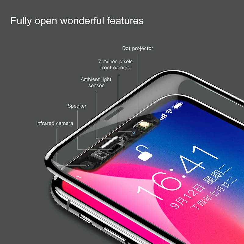 Ультратонкая защитная пленка Baseus 0 23 мм для iPhone X 3D защита от синего света