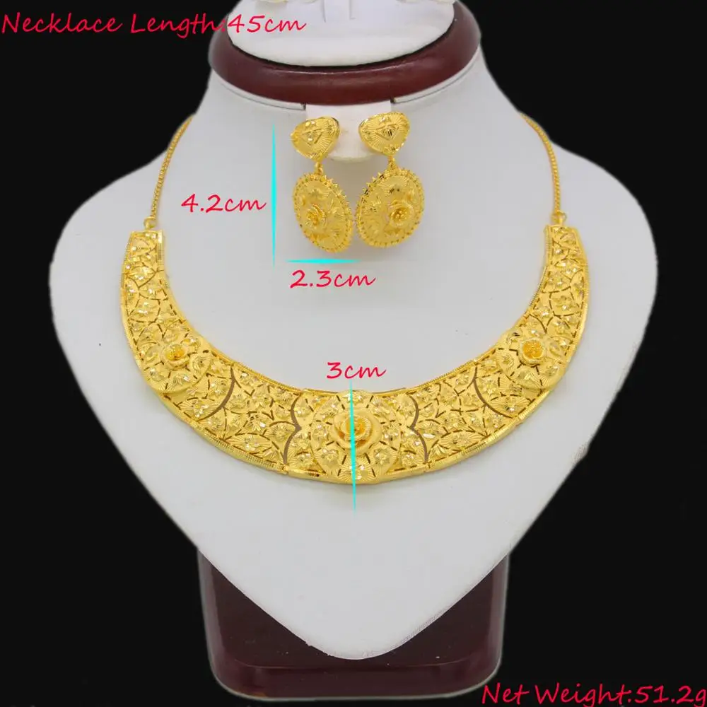 Adixyn модный набор украшений для женщин ожерелье и серьги золотого цвета/медные