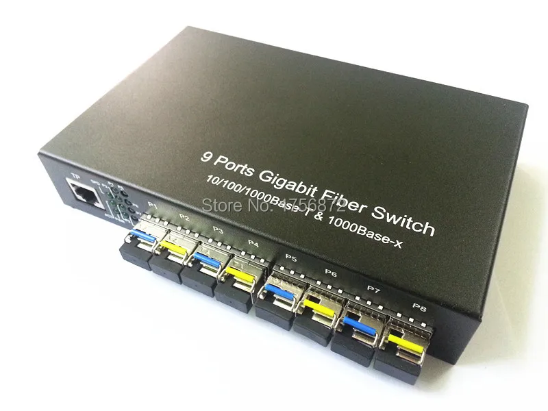 8 гигабайт SFP и 1 1000 Мбит/с Tx-порт волоконный коммутатор медиаконвертер одно