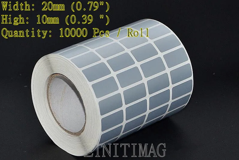 2 упаковки-этикетки пустые самоклеющиеся серебряные ПЭТ этикетки 20mmx10mmx10000