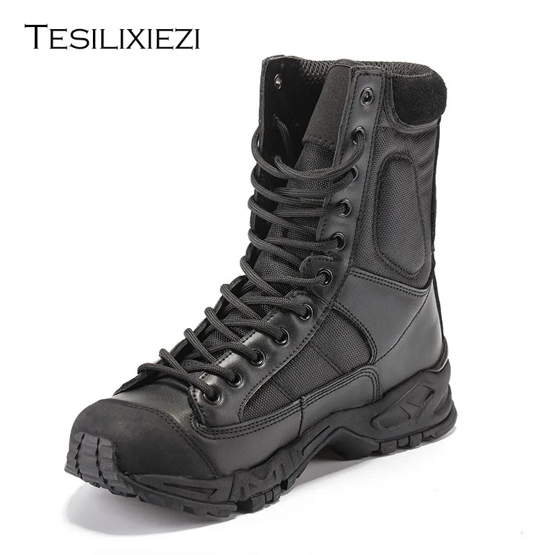 Summer Men Desert Military Tactical Boots Black Airborne Breathable Ultralight Combat Outdoor Climbing Special Shoes | Спорт и