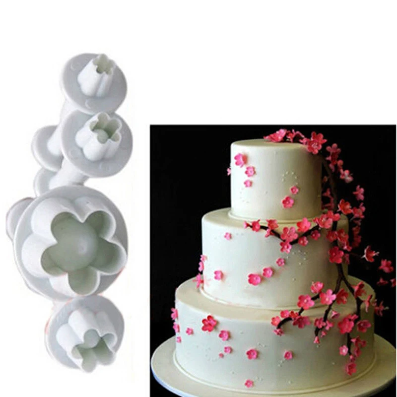 Сливовый цветок Плунжер резак Форма Sugarcraft помадка украшения торта DIY инструмент
