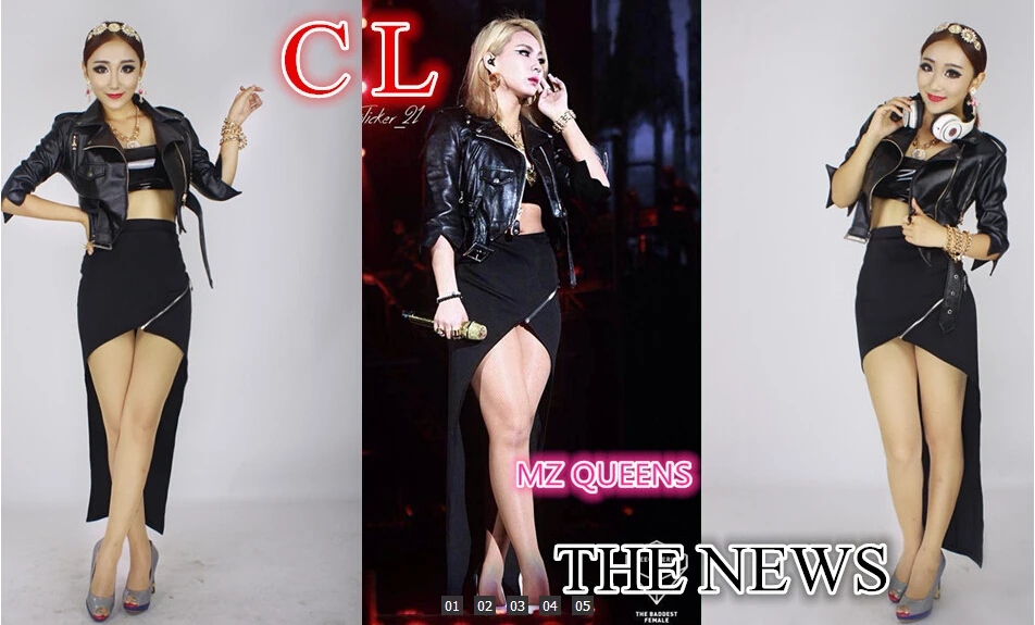 S xxxl Dj Женский Бренд сценический певец Корея 2ne1 Атмосферные модели черный