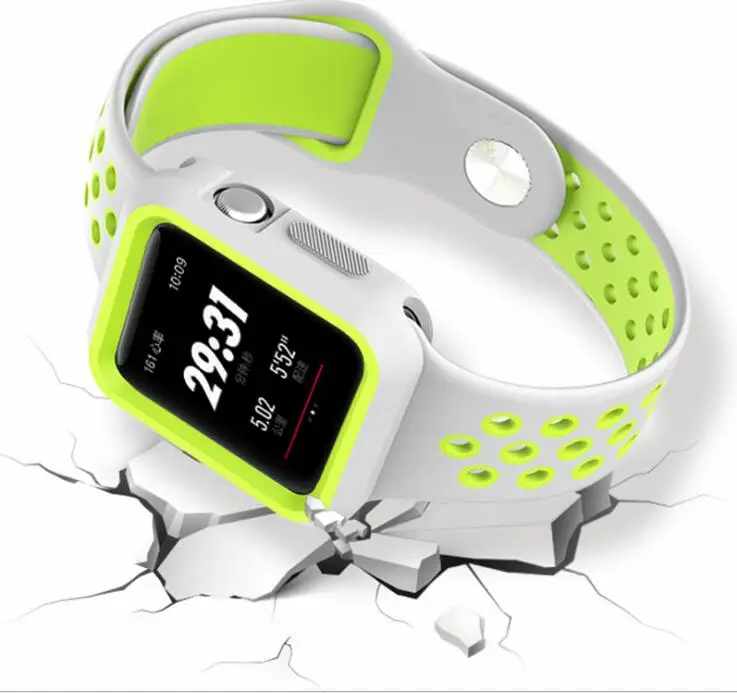 Спортивный силиконовый ремешок для часов Apple watch series 2 и 3 38/42 мм | Наручные часы