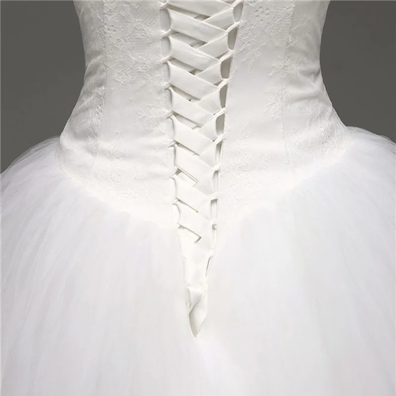 iLoveWedding White/Ivory Ball Gown Wedding Dresses Sweetheart Off the Shoulder Tulle Lace Floor-Length Bridal Gowns 28241 | Свадьбы и