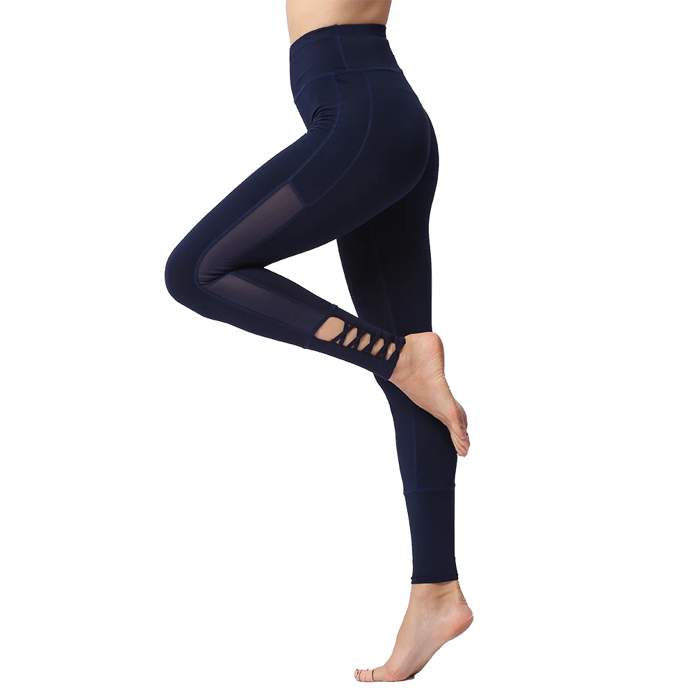 Эластичные штаны для йоги с высокой талией пуш ап управлением быстросохнущие