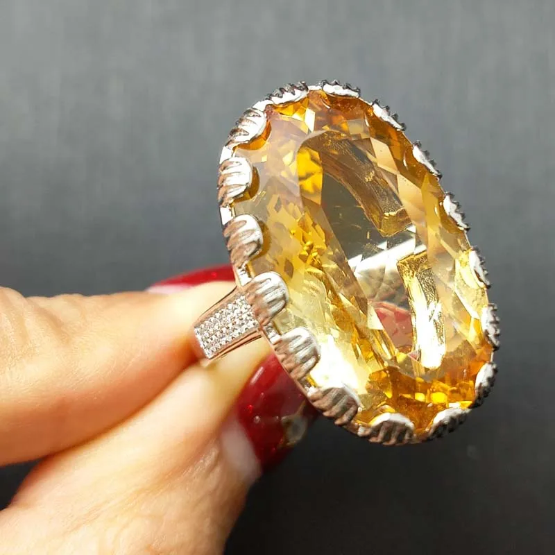 FLZB Изящные Ювелирные изделия кольцо с овальным камнем 25ct ov 15*25 мм|Кольца| |