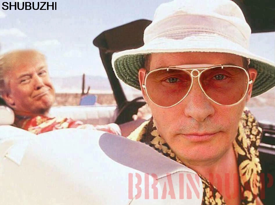 T-Shirts Fashion Summer Paired T-Shirts Putin And Trump Fear And Loathing In Las Vegas Funny White, Custom Made T-Shirt sbz5591