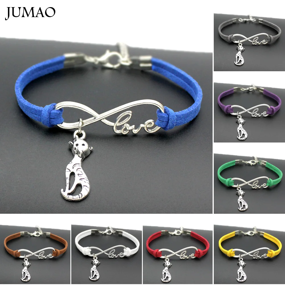 Женские и мужские браслеты Infinity Love Cat подарок ювелирной дружбы|bracelets for|cat charm