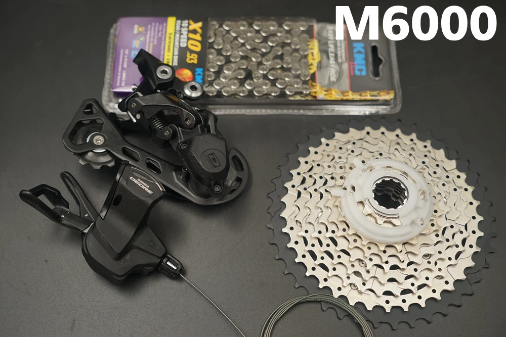 Shimano DEORE M6000/M610 10 скоростей переключения+ задний переключатель+ 42T 46T 50T болани кассета+ KMC X10 цепь 4 шт набор - Цвет: M6000 HG500-10 42T