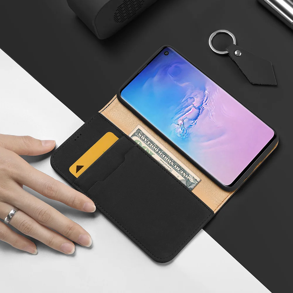 DUX DUCIS чехол из натуральной кожи для Samsung Galaxy S10 Plus книжка с бумажником S9 S10E S10plus