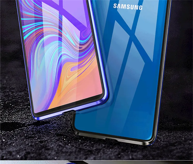 360 двухсторонний стеклянный чехол для samsung Galaxy A50 A20 A30 A70 A50S M30S чехол s магнитный металлический бампер задняя крышка Coque A 50