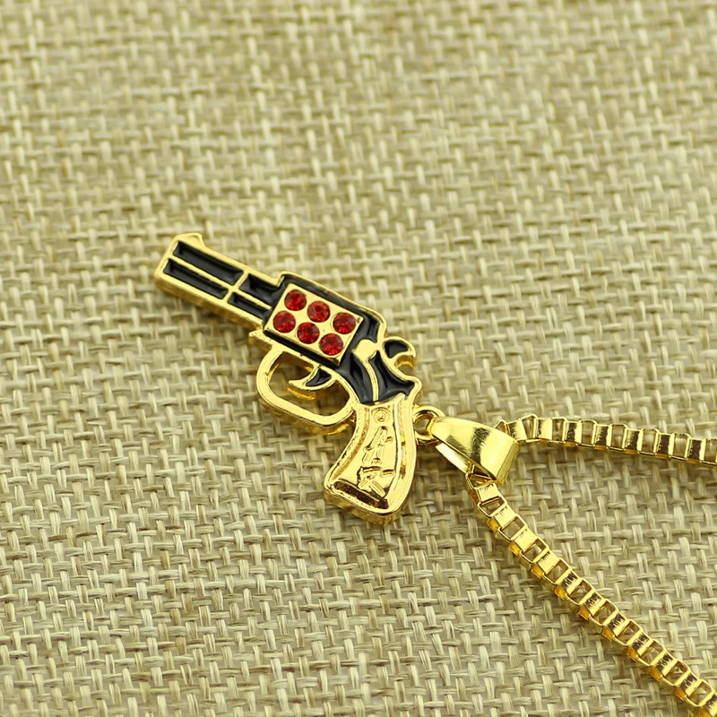 Бижутерия feimeng ожерелье в стиле хип-хоп УЗИ пистолет индивидуальность рэп-рок