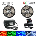 BESTOPE 10 м 5050 RGB Светодиодные ленты Водонепроницаемый ACDC 12V 5M RGB Светодиодные ленты s светильник гибкий с 3A Мощность и музыкальный пульт Управление набор