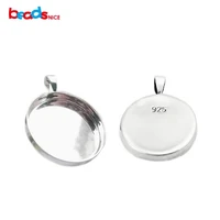 beadsnice id26726smt17 sterling silver 925 pendant bezel cup for settings fit square 25mm photo pendant base trays