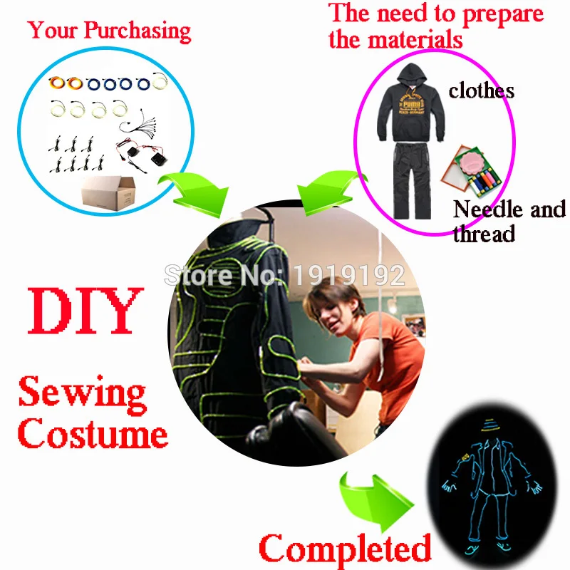 Мужские светящиеся костюмы EL новые модные LED/EL перчатки обувь светильник одежда