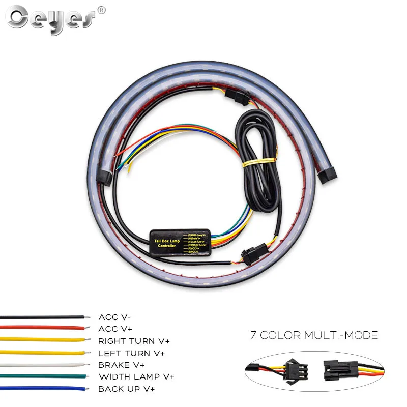 7 Colors Modes 90cm Ceyes 90 см стайлинга автомобилей высокого тормоз светодиодные Предупреждение сигнал безопасности вождения полосы в авто высокая гора стоп лампы аксессуары - Цвет: 7 Colors Modes 90cm
