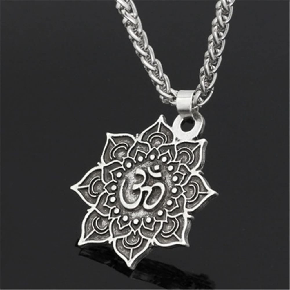 Viking Slavic Necklace Pandent 3d Lotus Mandala Spirit Amulet Pendant Pagan Witch Talisman Religion Jewelry | Украшения и