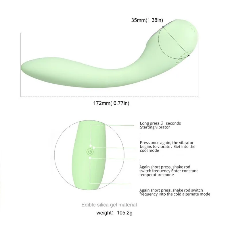 Новый G-Spot Heating cool down Дилдо Вибратор волшебный AV массажер для тела силиконовый