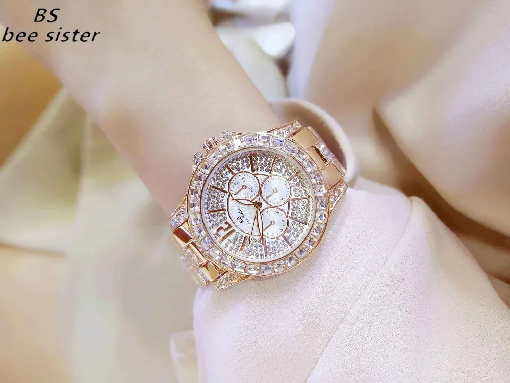 Часы наручные BS женские кварцевые брендовые Роскошные модные стальные с