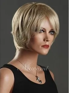 The temperament of fashion in Europe and the short hair wigs Inclined bang |