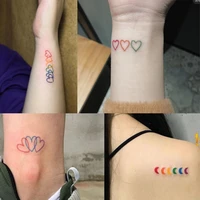 32pcsset waterproof fake tattoo hyuna wind girl colorful smiling face heart tatouage for women girl temporary tattoo sticker