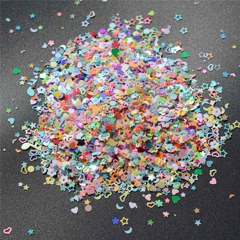 5000 штук конфетти на день рождения разноцветные пайетки пять звезд детский душ