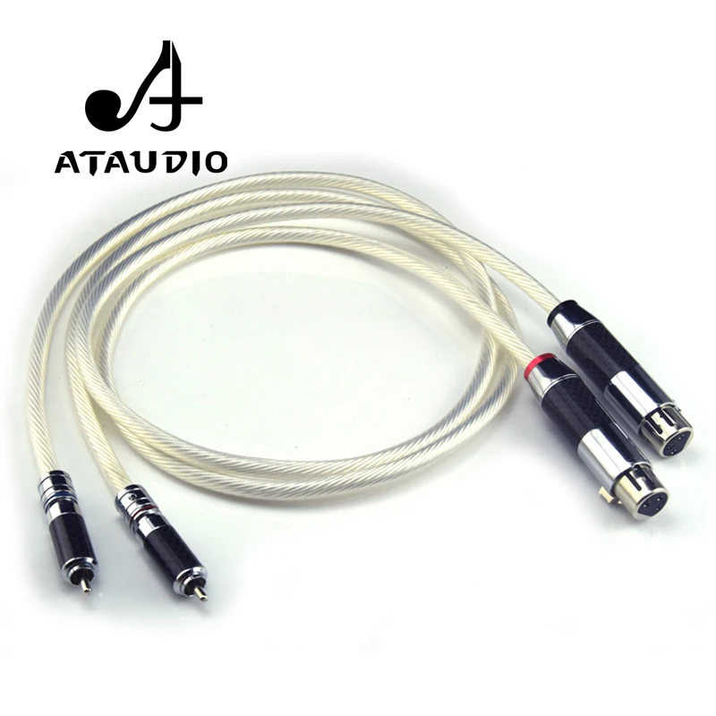 ATAUDUIO посеребренный Hifi XLR Женский к RCA Мужской кабель Высокое качество 2rca 2xlr