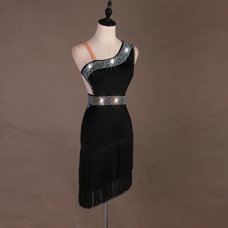 salsa dance dress girls latin clothes clothing samba costumes wear women sequins | Тематическая одежда и униформа