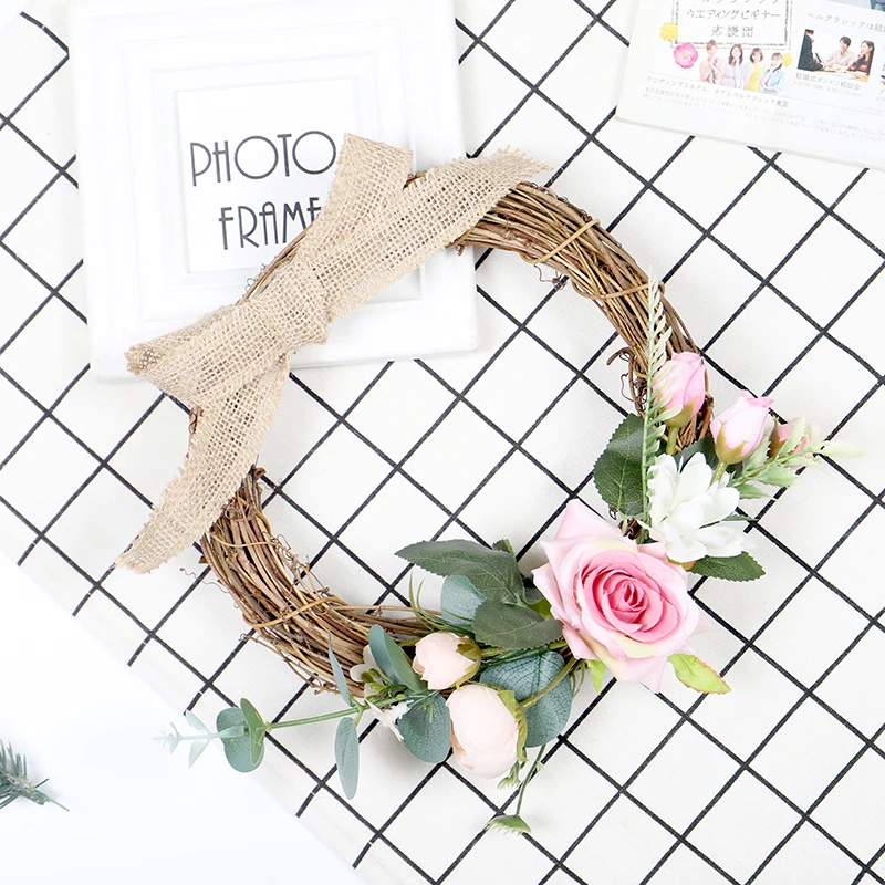 HOYVJOY 25 см круглая Роза гирлянда Рождественская венка украшения для дома свадьба