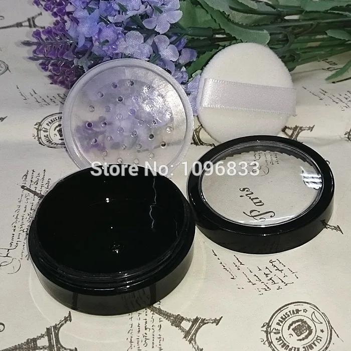 20g Black with Puff 10 г 20 г Skylight крышка баночки для косметических теней с просеивателем с слоем, черное кольцо крышки контейнер для рассыпчатой пудры упаковочная коробка, 50 шт./партия - Цвет: 20g Black with Puff