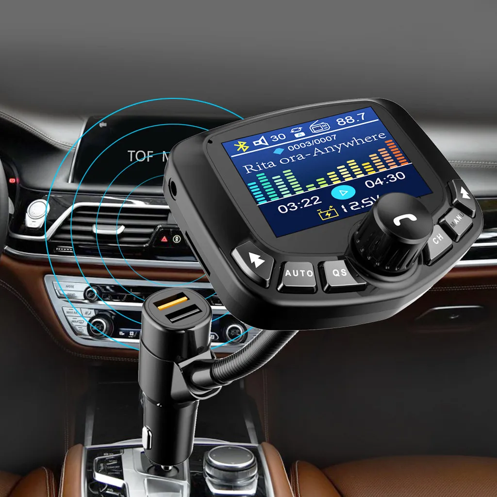 Автомобильный Зарядное устройство Bluetooth FM передатчик модулятор адаптер 3 Порты и