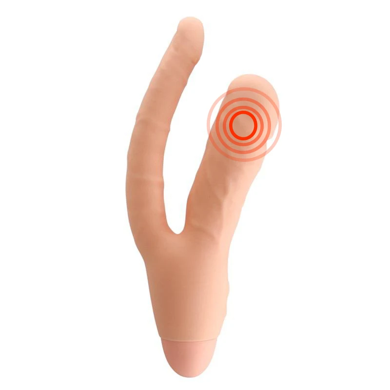 10 Вибрирующая функция силиконовый двойной проникающий фаллоимитатор