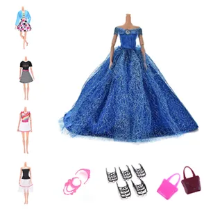 Свадебное платье ручной работы, вечерние платья принцессы, бальное платье, юбка, одежда, сумочка, кольцо для куклы Барби, аксессуары, рождественский подарок, игрушка